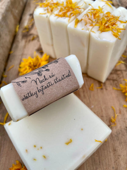 Prírodné mydlo s nechtíkom lekárskym, bez vône, pre citlivú a veľmi suchú pleť.