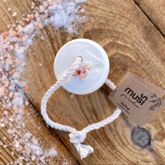 Soľné mydlo Muši s morskou soľou – ručne vyrobené, vhodné na problematickú pokožku, jemný píling, detox.